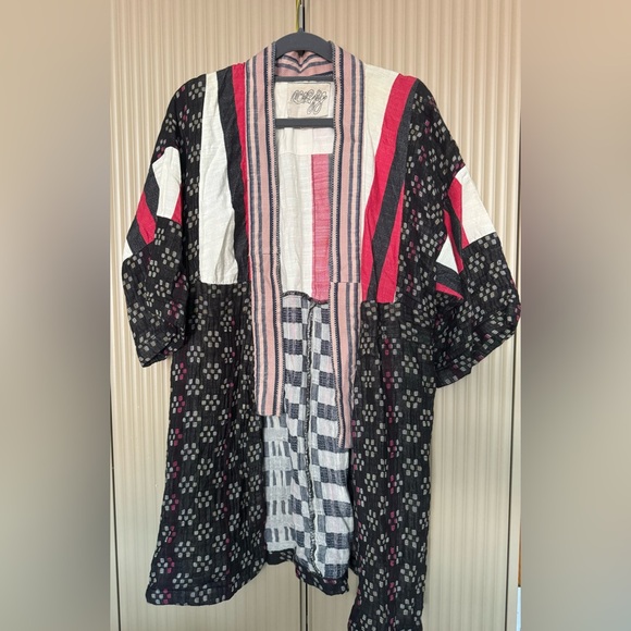 ACE & JIG Kasuri Kimono Jacket Size S Cotton Stripe RARE - Picture 6 of 9